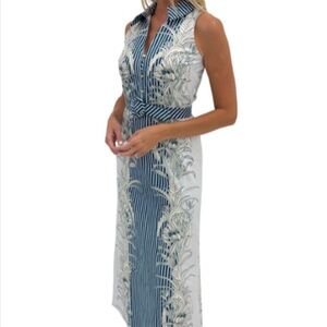 Jill Midi Palm Stripe